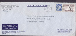 Canada O.H.M.S.-S.S.M. DEPARTMENT Of Citizenship & Immigration KAMLOOPS B.C. 1960 Cover Lettre COLOGNE Mulheim Germany - Sovraccarichi