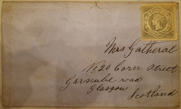 AUSTRALIA NEW SOUTH WALES NSW 1858 6d Diadem "IMPERF" On Cover NSW OVAL RING CANCELLATION To SCOTLAND - Storia Postale