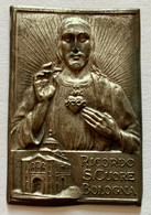 GESÙ , Ricordo S.CUORE Bologna , Immagine A Rilievo Su Metallo Argentato - Religiöse Kunst