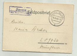 FELDPOSTBRIEF, VAREL 1943 - Cartas & Documentos