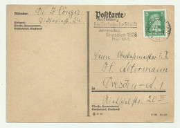 POSTKARTE DRESDEN 1928 - Covers & Documents