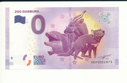 Billet Souvenir - 0 Euro - XEFV - 2017-3 - ZOO DUISBURG- N° 2873 - Billet épuisé - Mezclas - Billetes