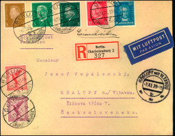 1931, Attraktiver Luftpost-R- Brief Ab "BERLIN-CHARLOTTENBUR 2"in Die CSR - Covers & Documents