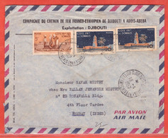 COTE DES SOMALIS LETTRE DE 1957 DE DJIBOUTI POUR BOMBAY INDE - Briefe U. Dokumente