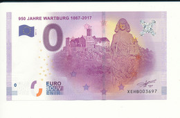 Billet Souvenir - 0 Euro - XEHB - 2017-3 - 950 JAHRE WARTBURG 1067-2017 - N° 3697 - Billet épuisé - Mezclas - Billetes