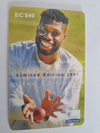 ANTIGUA  $40,- CHIPCARD  CURTLEY AMBROSE  LIMITED EDITION 2001/  QRICKET    Fine Used Card  ** 10873 ** - Antigua Et Barbuda