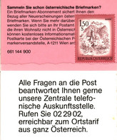 Österreich ~1980 Scheckkarten-grosser Kleiner Reklame-Blister Mit Gratis-Marke Posteigenwerbung - Variétés & Curiosités