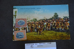 POSTCARD CORRESPONDENZ KARTE GUATEMALA REPUBLICA VG 1917 ESCENA TIEMPO CONQUISTA TRIBù WARRIORS - Guatemala