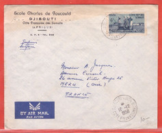 COTE DES SOMALIS LETTRE DE 1958 DE DJIBOUTI POUR MERU FRANCE - Covers & Documents