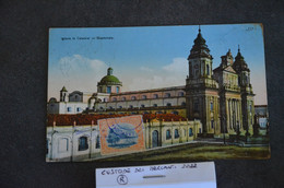 POSTCARD CORRESPONDENZ KARTE GUATEMALA REPUBLICA VG 1917 IGLESIA CATEDRAL CATTEDRALE 10 STAMP DIEZ CENTAVOS - Guatemala