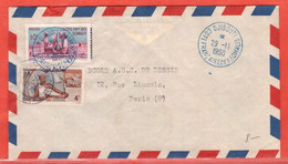 COTE DES SOMALIS LETTRE DE 1950 DE DJIBOUTI POUR PARIS FRANCE - Briefe U. Dokumente