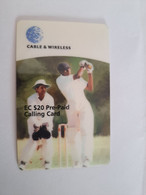 ANGUILLA  AXA 06  /  $20,- CRIQUET  BATSMAN ALEX ADAM    PREPAID   USED CARD  ** 10888** - Anguila