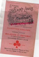 03- VICHY- RARE DEPLIANT PUBLICITAIRE SOURCES ST SAINT LOUIS- EAUX MINERALES-SAINT YORRE -BATIMENT EXPLOITATION 1898 - Alimentaire