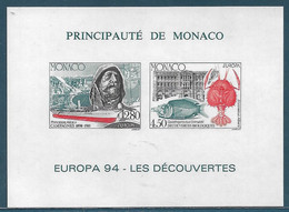 Monaco Bloc Spécial Gommé N°23a**non Dentelé, Timbres 1935/36 Europa 1994 Cote 200€. - Plaatfouten En Curiosa
