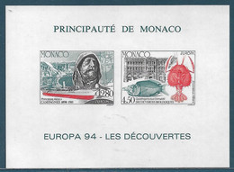 Monaco Bloc Spécial Gommé N°23a**non Dentelé, Timbres 1935/36 Europa 1994 Cote 200€. - Errors And Oddities