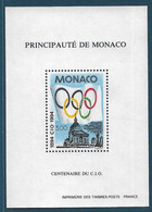 Monaco Bloc Spécial Gommé N°24**, Timbres 1937 Centenaire Du Comité Int. Olympique 1994, Cote 140€. - Plaatfouten En Curiosa