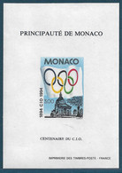 Monaco Bloc Spécial Gommé N°24a**, Non Dentelé (timbres 1937) Centenaire Du Comité Int. Olympique 1994, Cote 200€. - Abarten