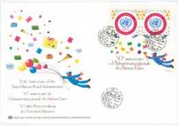 Nations Unies - "Cinquantenaire De L'administration Postale Des N.U." - Bloc Oblitéré N° 16 Sur Envelo. 1er Jour De 2001 - Cartas & Documentos