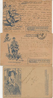 LOT DE 3 CARTES DE FRANCHISES ECRITES DE 1918 - Briefe U. Dokumente