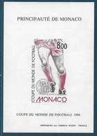 Monaco Bloc Spécial Gommé N°25a**, Non Dentelé (timbres 1940) Coupe Du Monde De Foootball 1994, Cote 200€. - Abarten