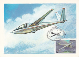 Carte Maximum Plane Avion Aviation Russia Russie 1983 Planeur - Maximumkarten