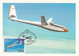 Carte Maximum Plane Avion Aviation Russia Russie 1983 Planeur - Tarjetas Máxima