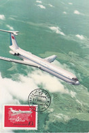 Carte Maximum Plane Avion Aviation Russia Russie 1966 Iliouchine  IL 62 - Cartes Maximum