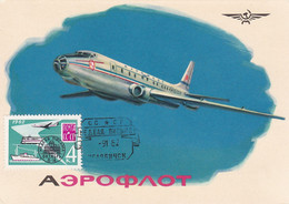 Carte Maximum Plane Avion Aviation Russia Russie 1962 Aeroflot - Cartes Maximum
