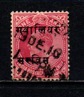 GWALIOR - 1907 - EFFIGIE DEL RE EDOARDO VII - USATO - Gwalior