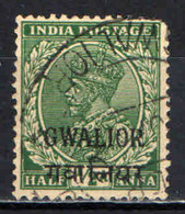 GWALIOR - 1930 - EFFIGIE DEL RE GIORGIO V - FILIGRANA STELLA MULTIPLA - MULTIPLE STARS - USATO - Gwalior