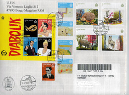 San Marino 2022 Busta FDC 100 Pasolini 60° Diabolik  30° Luigi Ghirri - Fauna Selvatica ° VFU - Gebruikt