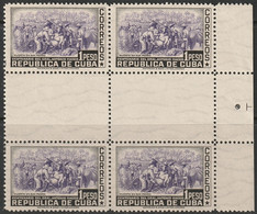 Cuba 1948 Sc 430 Yt 311 Interpanneau Margin Block MNH** - Neufs