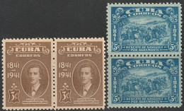 Cuba 1942 Sc 373-4 Yt 274-5 Set Pairs MNH** - Unused Stamps