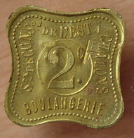 Chalons-sur Marne (51 - Marne) 2 Francs ( F Contremarqué Sur C ) Société De Consommation De L'Est BOULANGERIE - Monétaires / De Nécessité