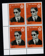 San Marino 2022 100 Nascita Pasolini 1v In Quartina Complete Set ** MNH - Neufs