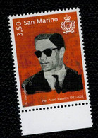 San Marino 2022 100 Nascita Pasolini 1v Complete Set ** MNH - Unused Stamps