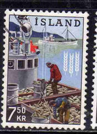 ISLANDA ICELAND ISLANDE ISLAND 1963 FAO FREEDOM FROM HUNGER CAMPAIGN HERRING BOAT 7.50k USED USATO OBLITERE' - Usati