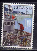 ISLANDA ICELAND ISLANDE ISLAND 1963 FAO FREEDOM FROM HUNGER CAMPAIGN HERRING BOAT 7.50k USED USATO OBLITERE' - Gebraucht