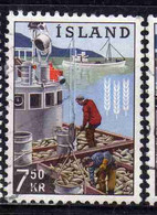 ISLANDA ICELAND ISLANDE ISLAND 1963 FAO FREEDOM FROM HUNGER CAMPAIGN HERRING BOAT 7.50k USED USATO OBLITERE' - Used Stamps
