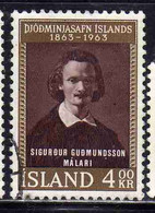 ISLANDA ICELAND ISLANDE ISLAND 1963 NATIONAL MUSEUM SIGURDUR GUDMUNDSSON SELF-PORTRAIT 4k USED USATO OBLITERE' - Gebraucht