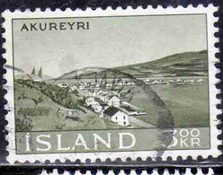 ISLANDA ICELAND ISLANDE ISLAND 1963 VIEW OF AKUREYRI 3k USED USATO OBLITERE' - Gebraucht