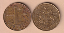 Barbados 5 Cents 1996 Km#11 - Barbades