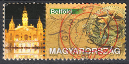 TOWN CITY HALL Győr - 2008 Personalized Stamp Vignette Label Hungary / Map Compass - Oblitérés