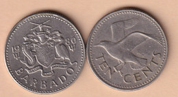 Barbados 10 Cents 1980 Km#12 - Barbados