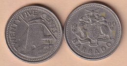 Barbados 25 Cents 1990 Km#13 - Barbades