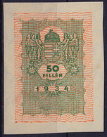 Document Revenue Stamp For Lawyer - TAX REVENUE - CUT - Used - 1934 Hungary - 50 Fill. - Fiscaux