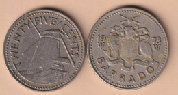 Barbados 25 Cents 1973 Km#13 - Barbades