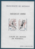 Monaco Bloc N°35a** Non Dentelé. Coupe Du Monde De Football, Cote 235€. - Abarten