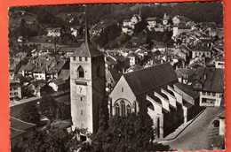 ZRU-07  Vue Aérienne De Moudon Et Son église.  Circulé 1963 GF - Moudon