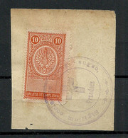 POLEN Poland Ca 1920 Documentary Tax Stempelmarke Revenue Oplata Stemplowa 10 Marek O On Out Cut - Revenue Stamps